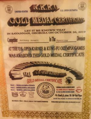 Gold medal in sparring 