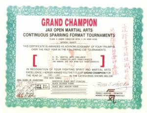 Grand Champion Award 1990