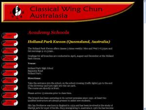 Classical Wing Chun Australasia: Schools - Holland Park